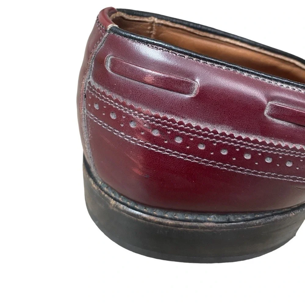 Allen Edmonds Mens Berwick Tassel Oxford Wing Tip Shoe Size 9 Burgundy Leather